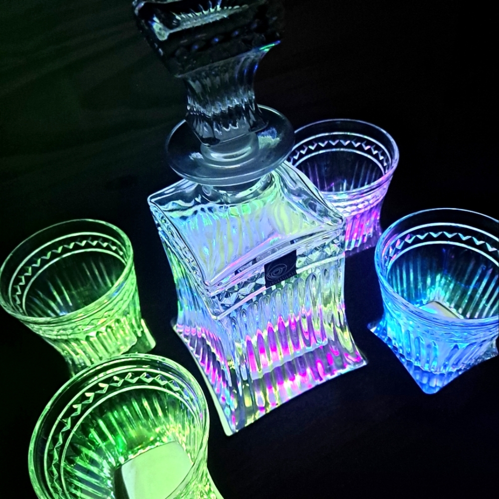 Wooden Decanter Bar Light Display